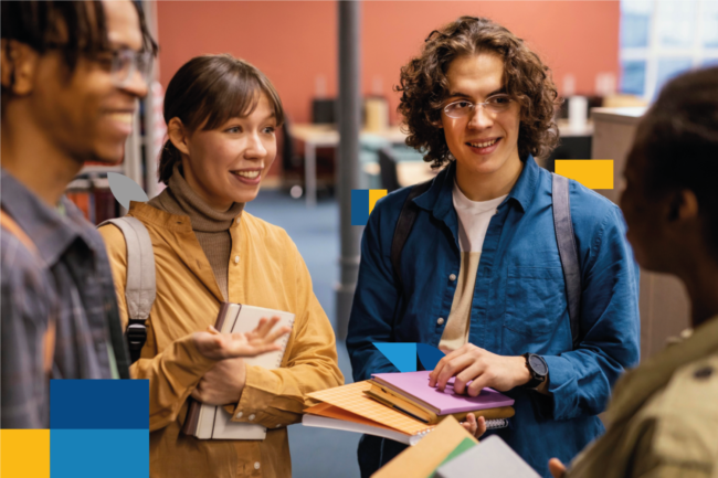 Unpiut—Etudiants-dans-une-bibliothŠque-en-train-de-parler